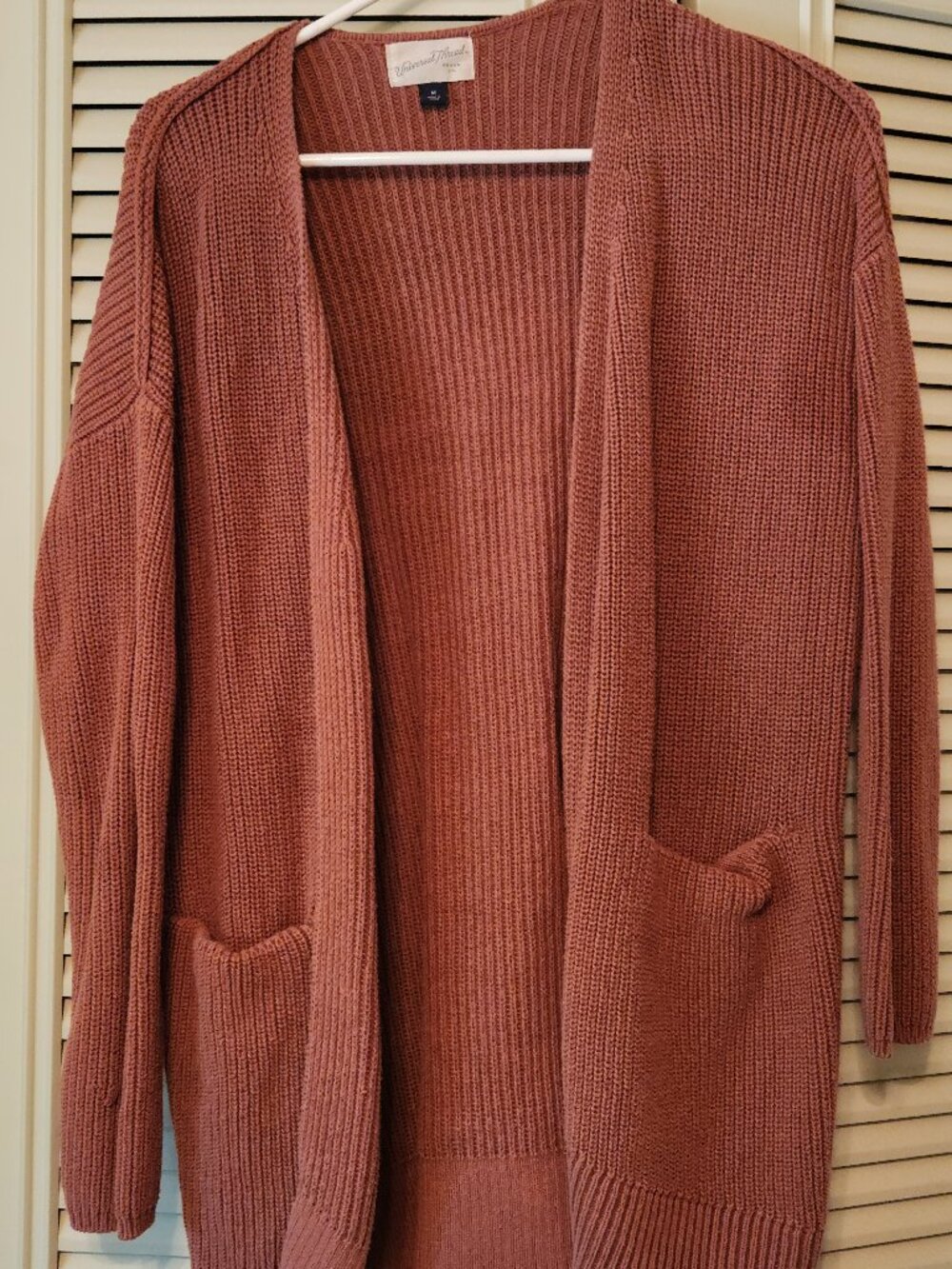 Orange Knit Cardigan Sweater